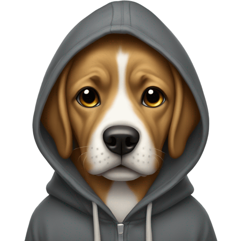 Dog wearing a hoddie emoji