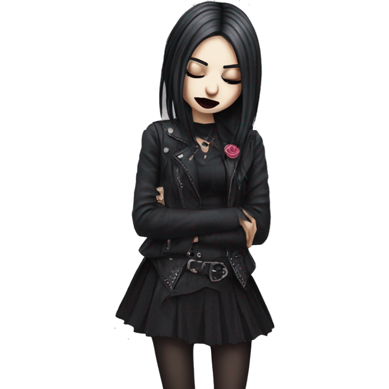 Goth girl kissing emoji