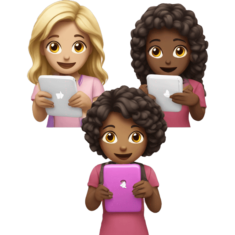 2 girls playing on their phone emoji