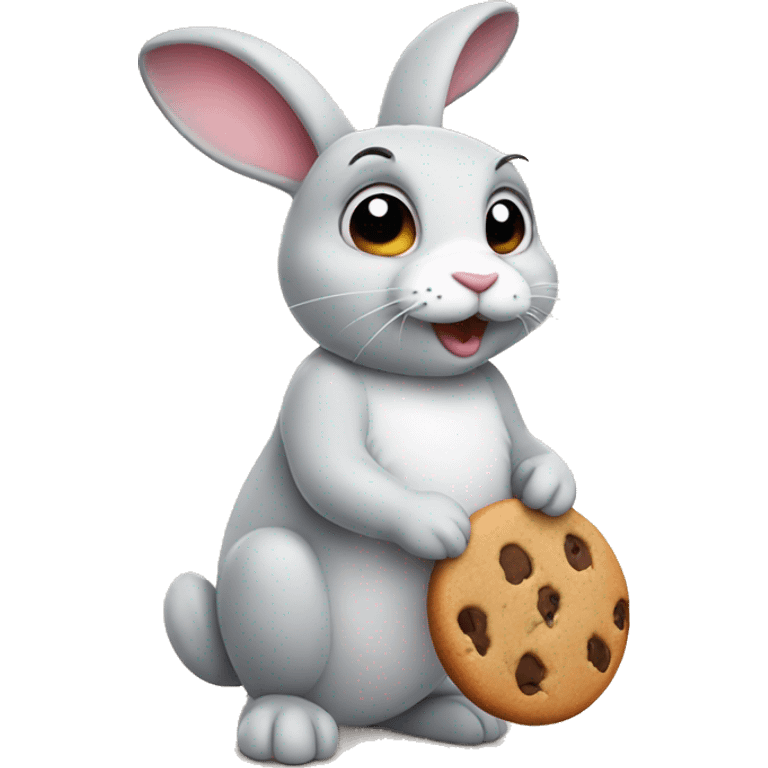 rabbit holds cookie emoji