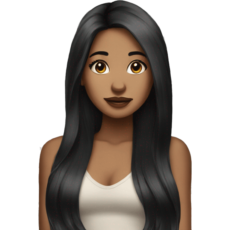 beauty girl with long black hair from instagram 2024 emoji