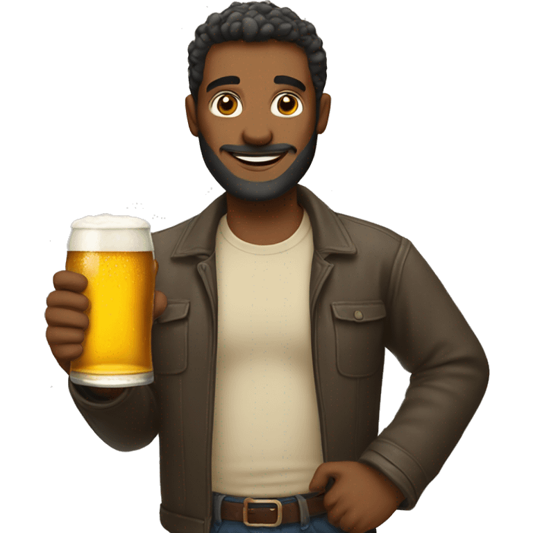 Man holding beer emoji