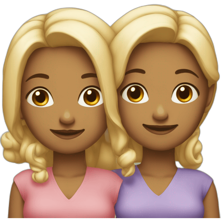 deux amies qui se font un calîn emoji