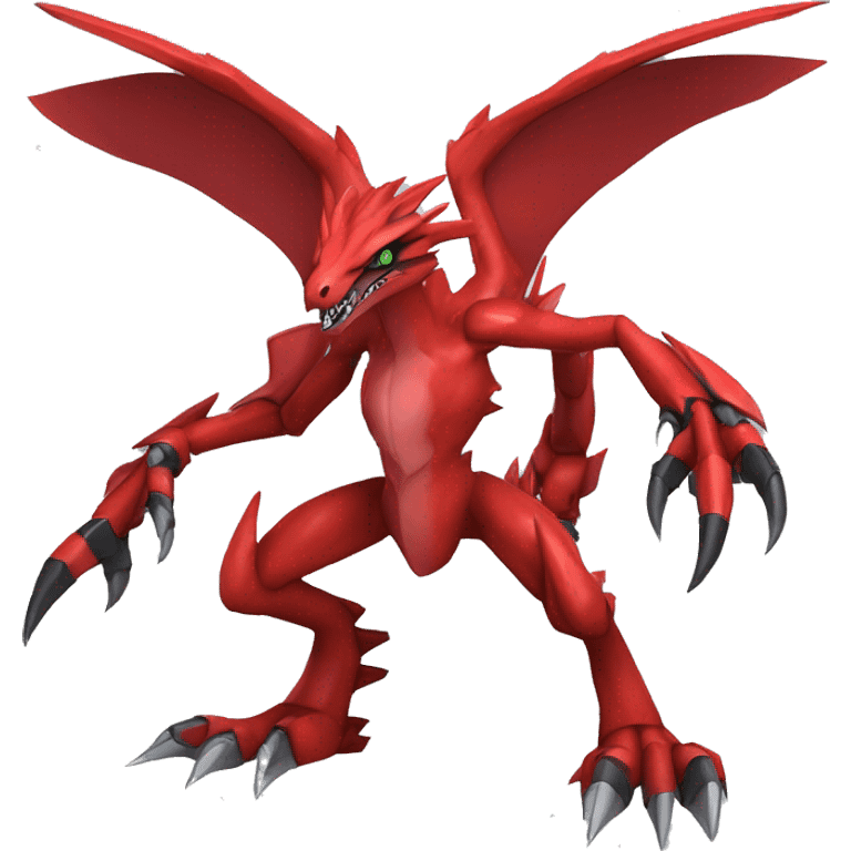  Cool Edgy Red Digimon-Fakemon-Guilmon-Velociraptor-Dragon-Mecha full body emoji