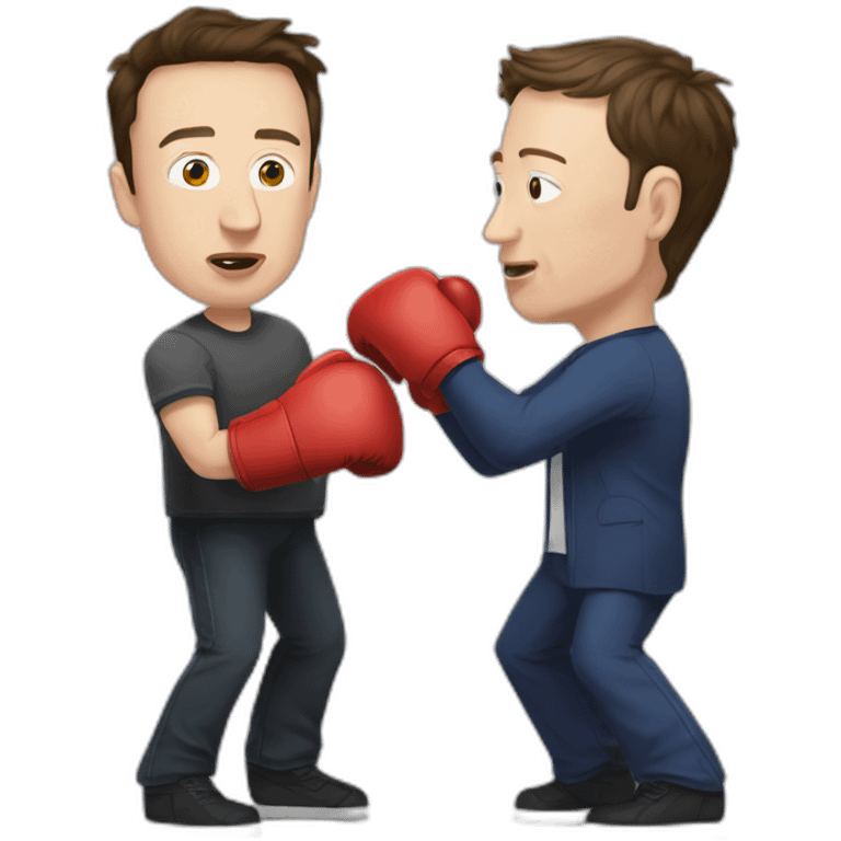 elon musk & zuckerberg fighting - zuck wins boxing emoji