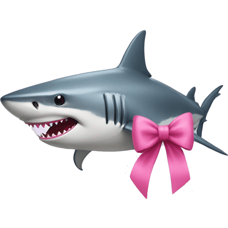 shark with a pink bow  emoji