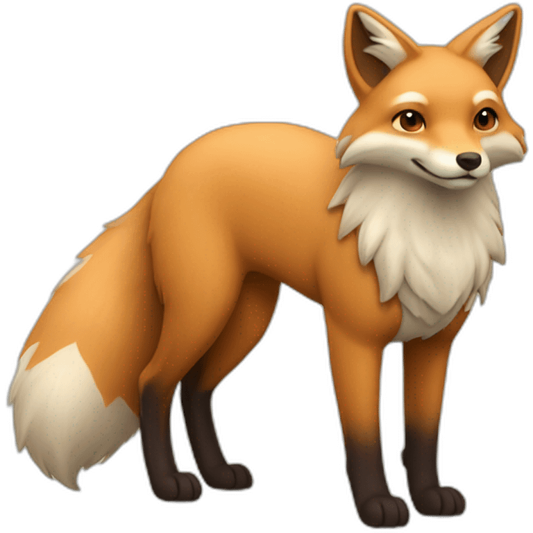 beige multiple tailed fox full body emoji