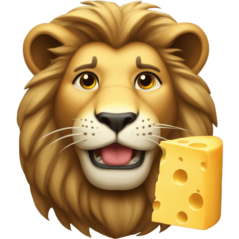 Lion eating cheese emoji