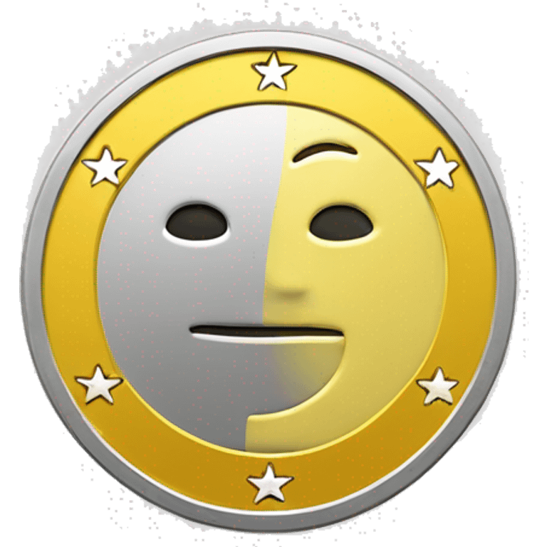 yellow and faceless 1 euro coin emoji