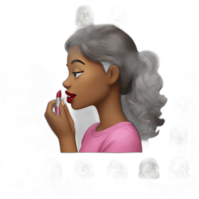 Girl putting lipstick on her lips emoji