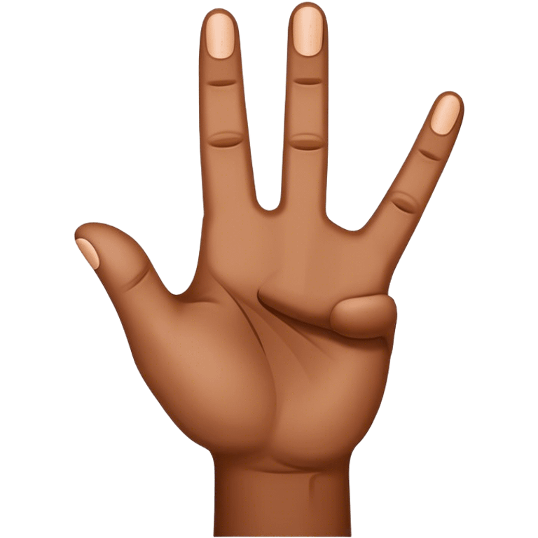 4 fingers up brown hand emoji