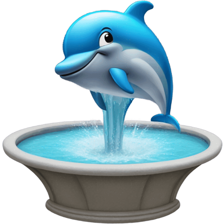 Guy thinking he is a dolphin jumping in fountain emoji