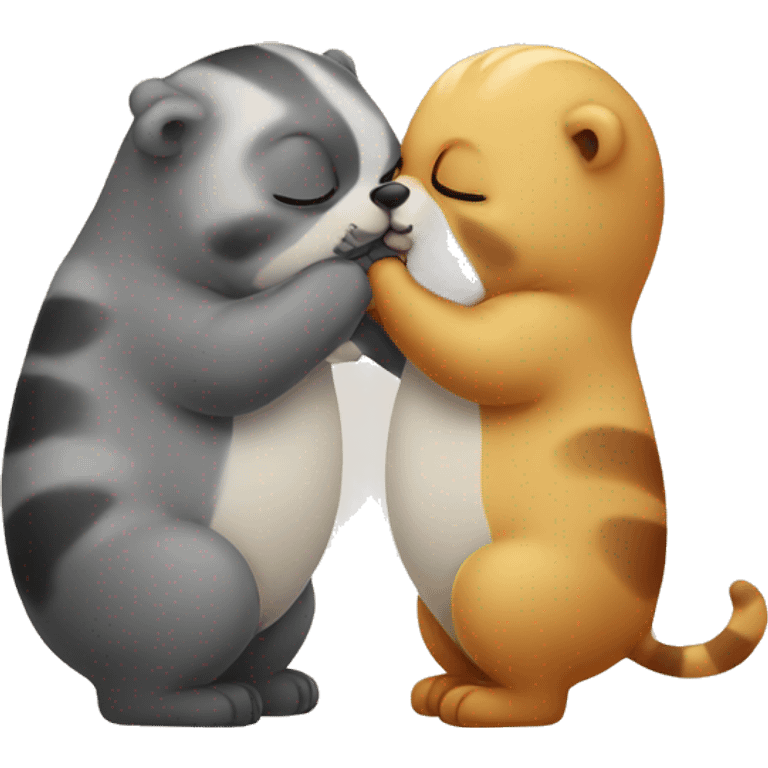 Cute animals kissing emoji