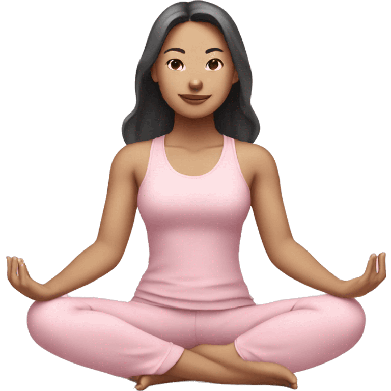 asian yoga girl light pink clothes  emoji