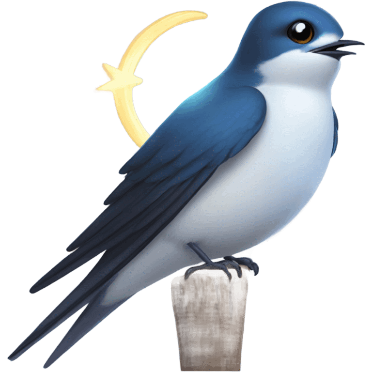 Swallow with halo emoji