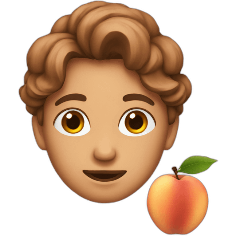 brown peach emoji