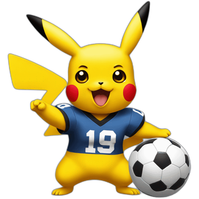 pikachu joue au football emoji