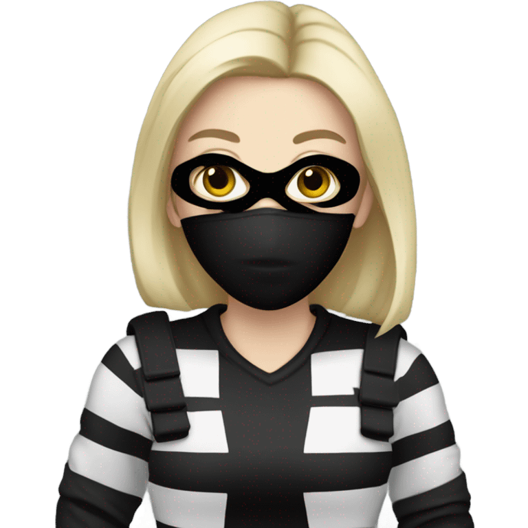 White blonde girl dressed as a burglar  emoji