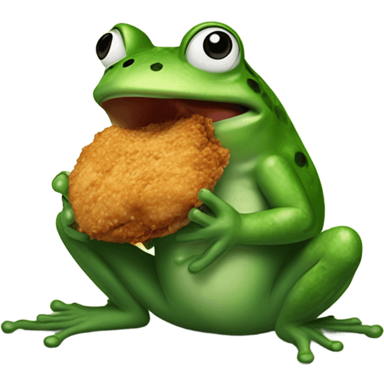 Frog eating fried chicken  emoji