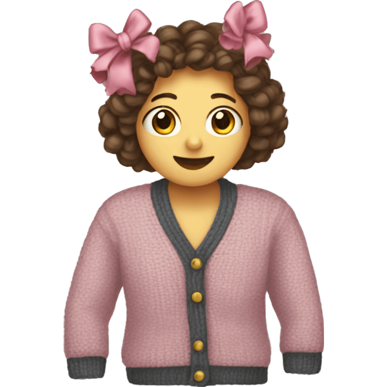 Cardigan with bow emoji