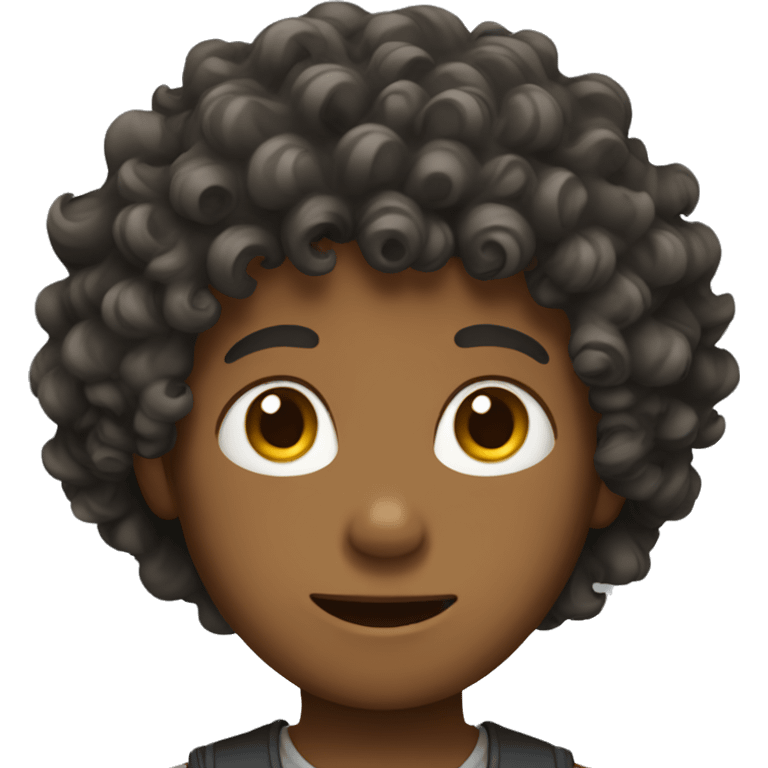 Boy with curly hair emoji