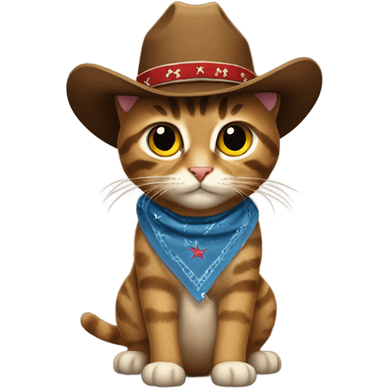 Brown tabby cat cowboy emoji