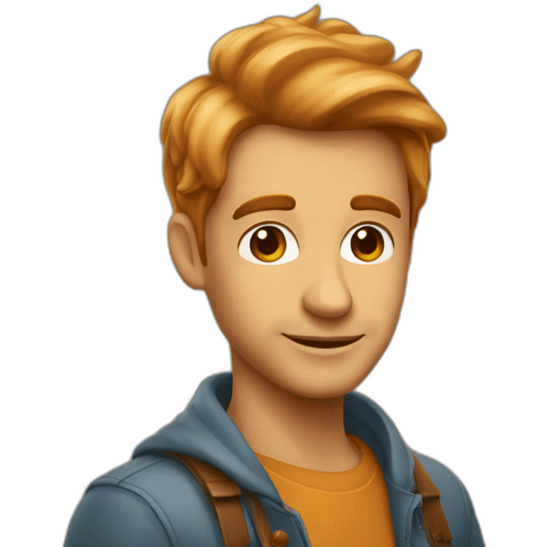 un beau gosse au couleur caramel avec des cheveux crépus emoji