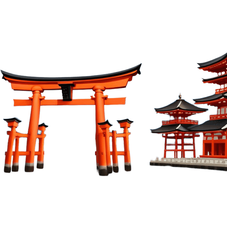 ​Cinematic Realistic Itsukushima Shrine, depicted as the iconic floating torii gate and shrine complex on the water, with vibrant vermilion hues contrasting against the serene blue sea and sky, rendered with intricate architectural details and soft, ethereal lighting that captures its spiritual beauty, emoji