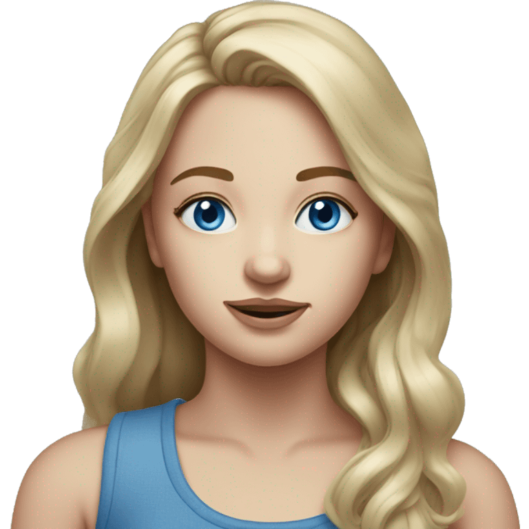 realistic portrait of a girl blue eyes emoji