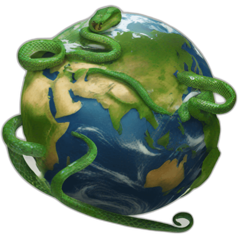 Earth on snake head emoji