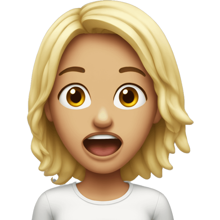 Girl with open mouth parody emoji