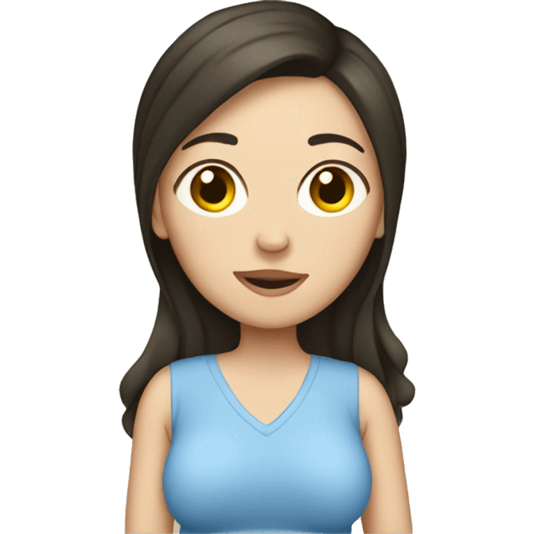 Pregnant Caucasian with dark hair emoji