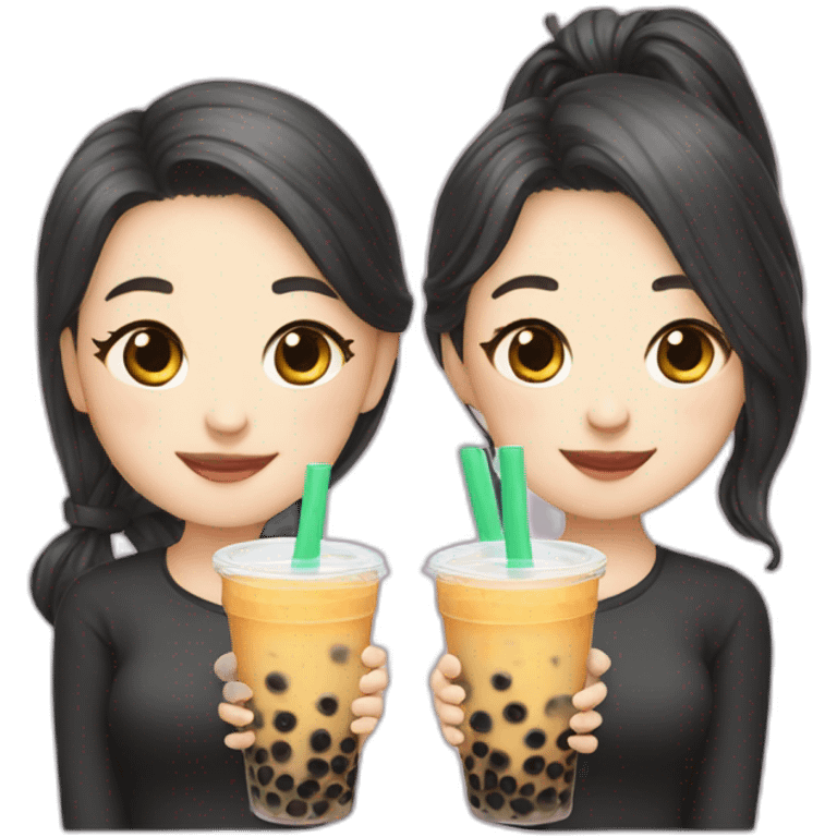 Two bubble tea persons emoji