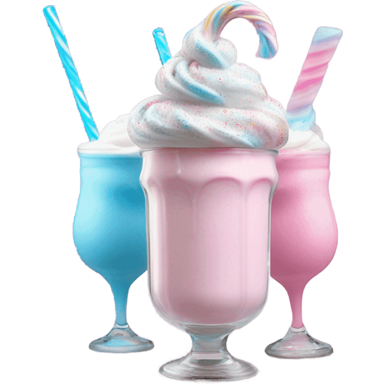 cotton candy milkshake with glitter  emoji