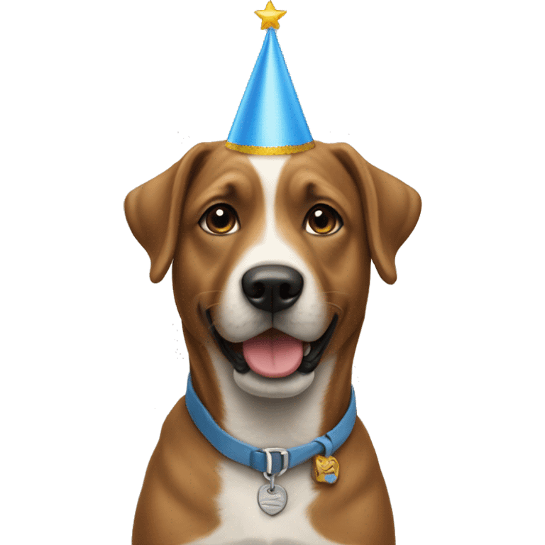 Un chien qui fête son anniversaire emoji