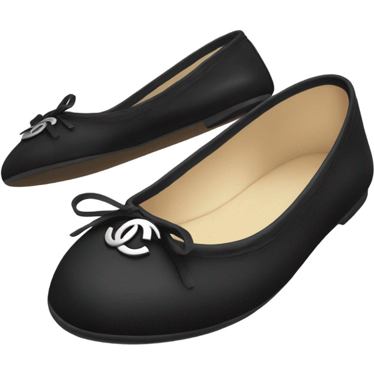 Black Chanel ballet flats emoji