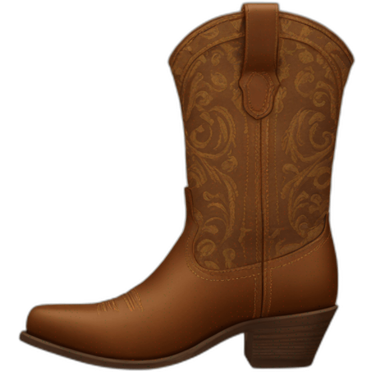 Brown santiag boot originally with pattern emoji