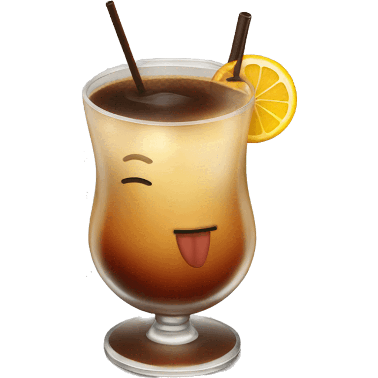 Cocktail with coffee emoji