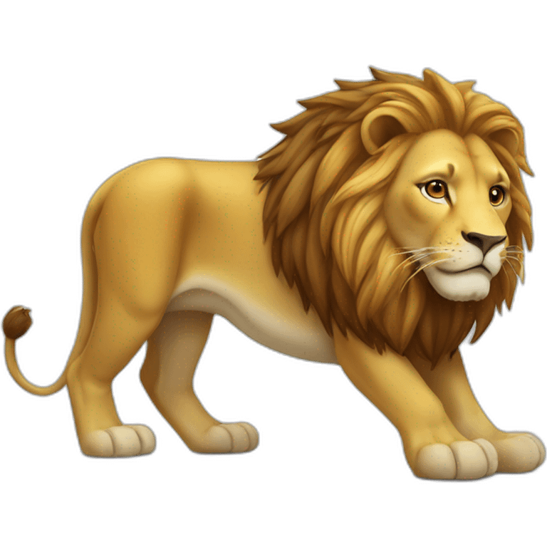 Lion sur tortue emoji