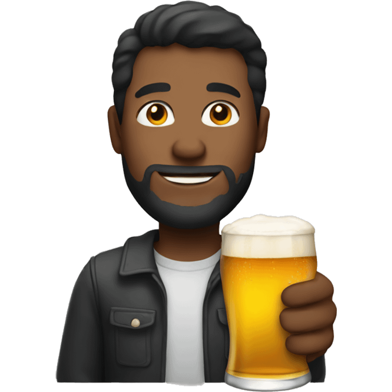 A man holding a glass of beer emoji