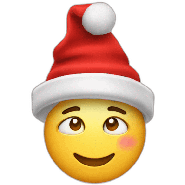 Emoji feliz con gorro navideño emoji