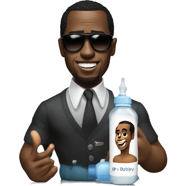 p diddy with a baby oil bottle emoji