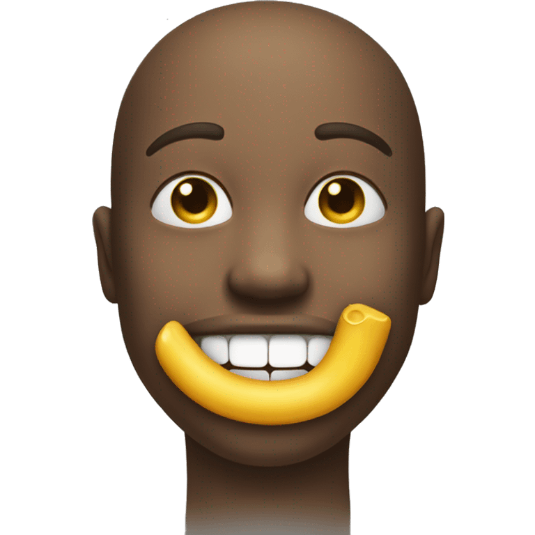 smiling emoji with ellow bone in it’s mouth emoji