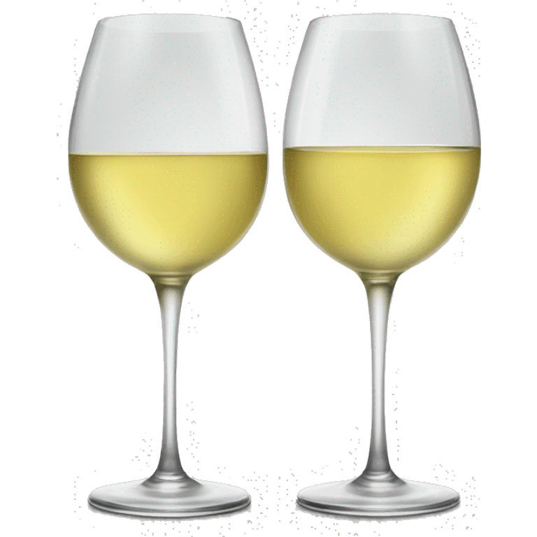 Two white wine glasses doing sheers emoji