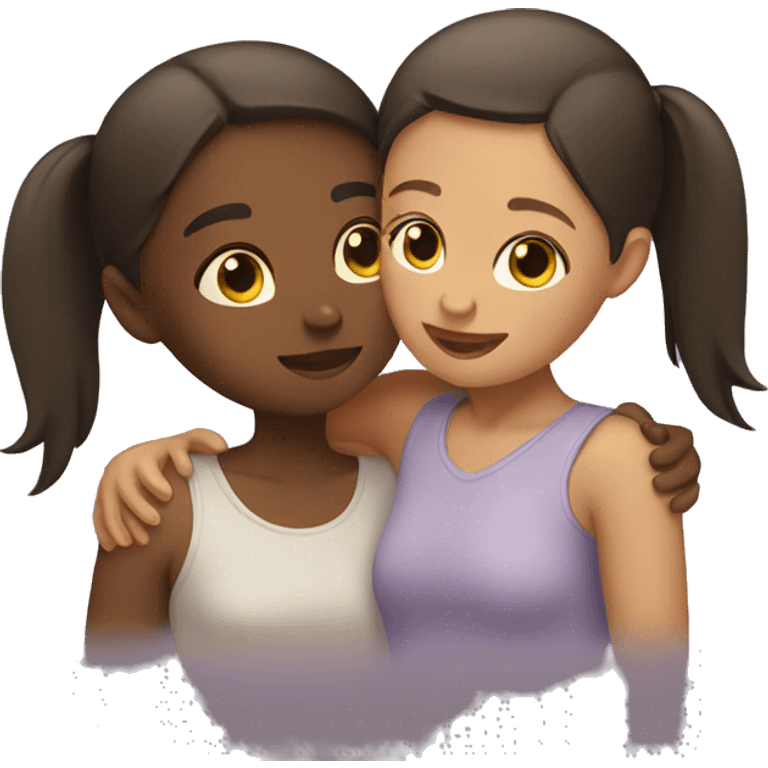 Two girl hugging emoji