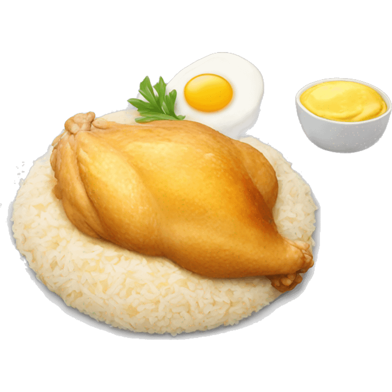 Chicken with rice and omelet  emoji