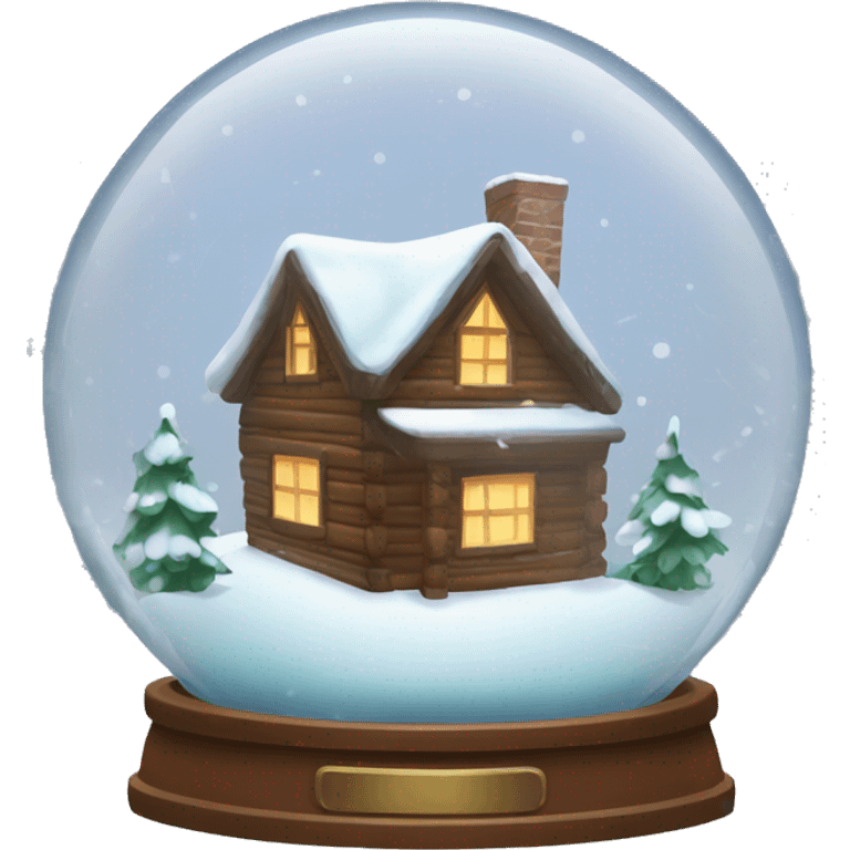 Snowy cabin in a snow globe emoji