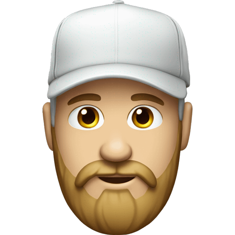 Bearded White male wearing a trucker hat. Realisic emoji