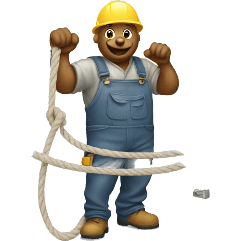 rat construction worker pulling  curtain rope  emoji