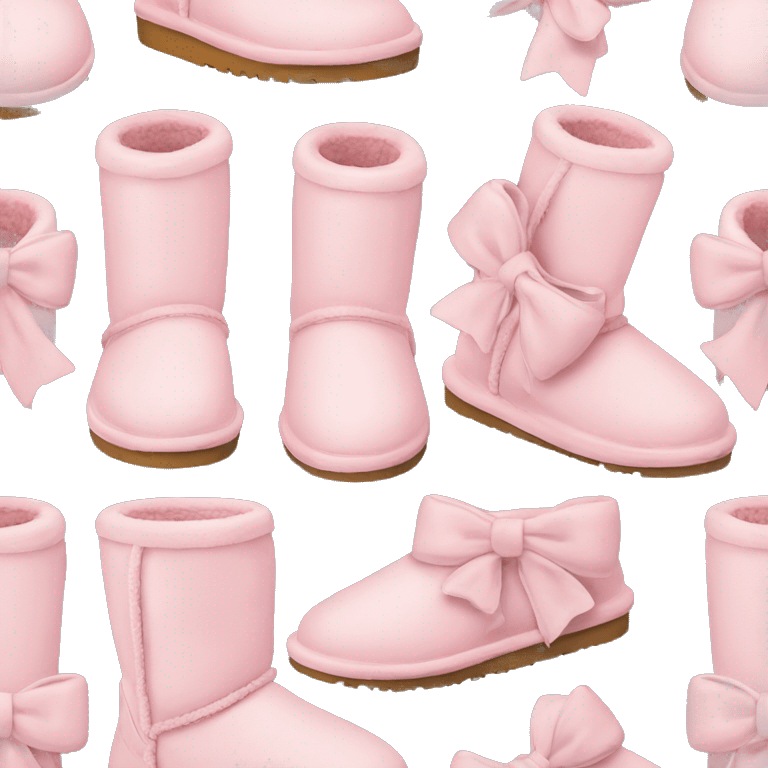 Pastel pink ugg shoes with bows  emoji